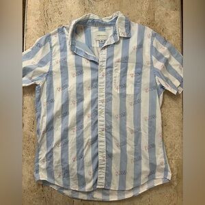 American Eagle Paradise Button Down T-Shirt Size Large